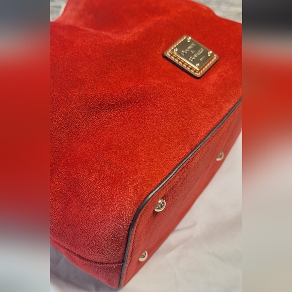Dooney & Bourke Red Suede Satchel - Picture 8 of 13